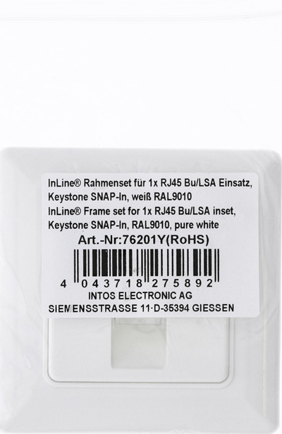 Kornizë modulare muri InLine, RJ 45, e bardhë Pure White RAL 9010