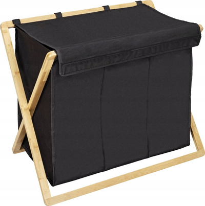 Kosh rrobash Wenko Ecori Trio, bambu FSC, 3 ndarje, i zi