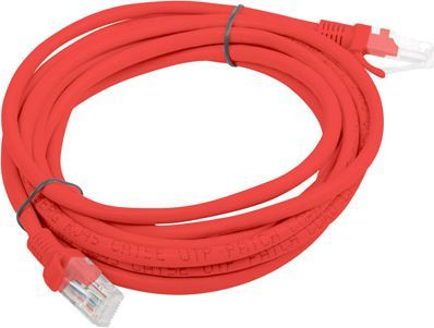 Lanberg Cat6 UTP Мрежен Кабел, Црвен, 3 м