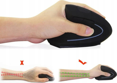 Maus ergonomik vertikal Zenwire X5, me kabllo USB, 1200 DPI, i zi
