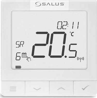 Termostat pa tela SALUS Quantum WQ610RF, programues, Boiler Plus compliant, i bardhë