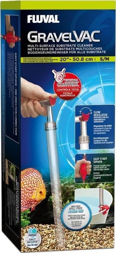 Pastrues zhavorri Fluval GravelVac M/L, multi substrate, për akuarium