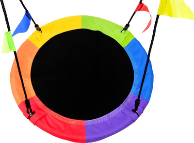 Lëkundëse Stork Nest Funfit, diametër 110cm, kapacitet 150kg, shumëngjyrëshe