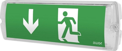 Ndriçues emergjent LED Economic, 1W, 3 orë, IP65, i bardhë