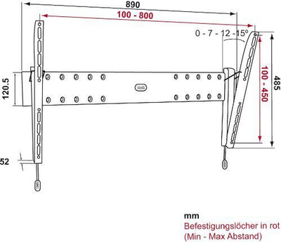 Mbajtës muri për TV Physix PHW200L, deri 50", 45kg, i zi