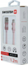 Kabllo USB Micro USB Swissten, 1.2m, 3A, rozë