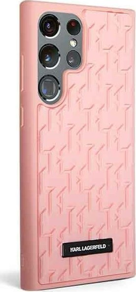 Mbulesë telefoni Karl Lagerfeld Monogram 3D për Samsung Galaxy S23 Ultra, rozë