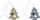 Stoli pemë Krishtlindjes MFP, 4cm, set dekorativ, ari edhe argjend