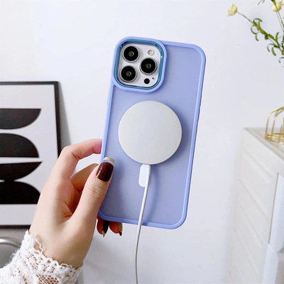 Mbulesë magnetike MagSafe për iPhone 15 Plus, matte, hibride, rozë