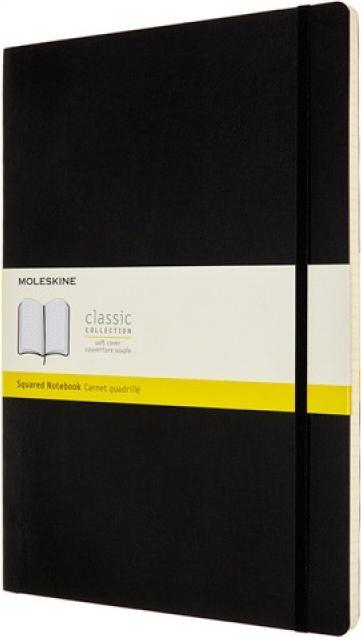 Fletore Moleskine Classic me kapak të butë, A4, faqe me rrjeta, e zezë