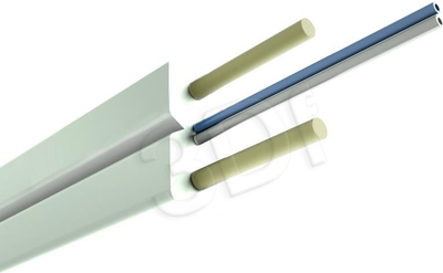 Kabllo fibër optike 3DIF OS2 FTTH Flat SM, 2J 9/125, LSOH, e bardhë