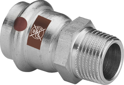Nyje SANHA NiroSan Press, çelik inox, 22 mm x 1", argjend