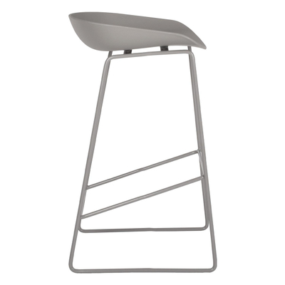 Stol metalik me ulëse PP 47×47×83 cm (HM8450.10), gri