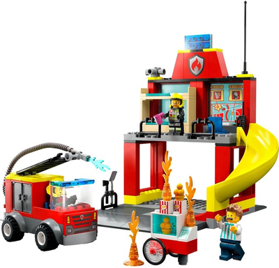 Set LEGO® City 60375 Fire Station and Fire Truck, 153 pjesë