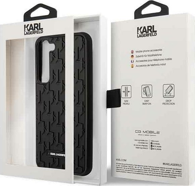 Maskë Karl Lagerfeld KLHCS23MRUPKLPK për Samsung Galaxy S23+, hardcase 3D Monogram, e zezë