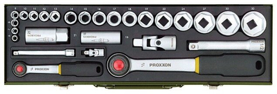 Set çelësash Proxxon 23020, 1/4" 1/2", 27 copë, argjendtë