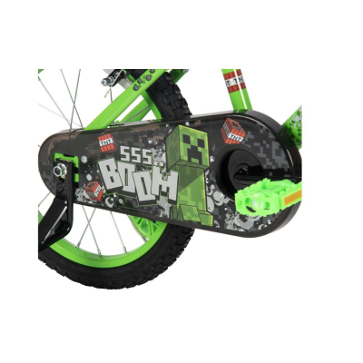 Детски велосипед Huffy Minecraft, 16", помошни тркала, зелен