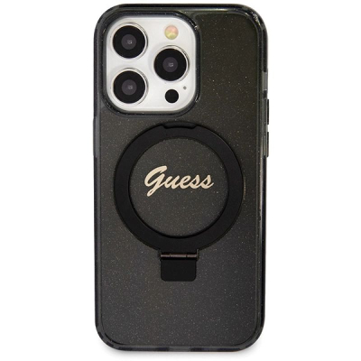 Kapak telefoni Guess GUHMP14LHRSGSK, për iPhone 14 Pro 6.1", MagSafe, i zi me shkëlqim