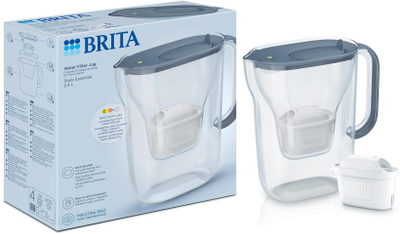 Ibrik filtri Brita Style Essential, 2.4L, me filter, gri grafit