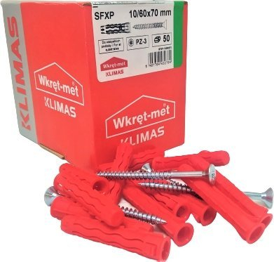 Dowell universal zgjerues Wkręt-Met SFXP 10x70, plastik, gri