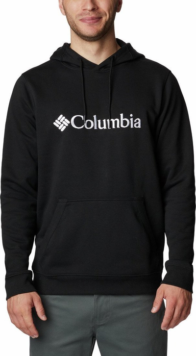 Bluzë me kapuç Columbia Basic Logo, pambuk poliester, xhep kanguru, e zezë