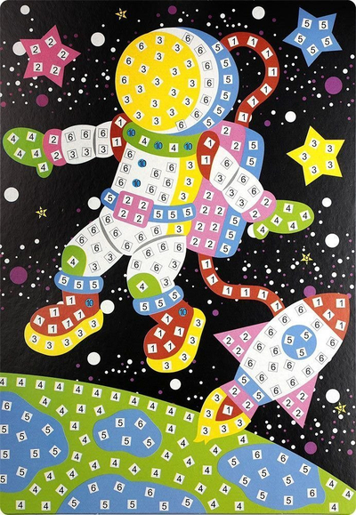Set mozaik me shkumë Titanum Foam Mosaic Astronaut, 16.3 x 23.4 cm, për fëmijë