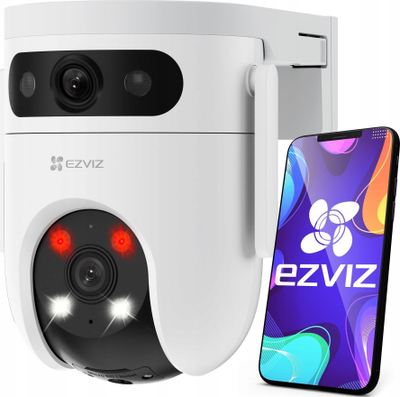 Kамера за сигурност Ezviz H9c, 2K, Wi‑Fi, IP65, бела