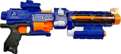 Pushkë lodër Blaze Storm Barricade RV-10, me fishekë shkumë, me bateri, blu portokalli
