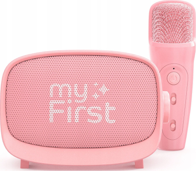 Караоке машина myFirst Voice 2, пренослив Bluetooth звучник, безжичен микрофон, црвена