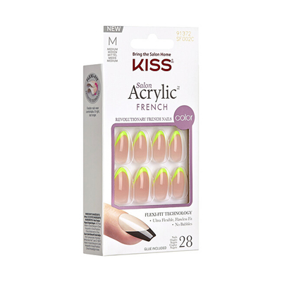 Thonj KISS Salon Acrylic French Color Nail Art - Hype, 28 copë