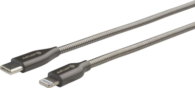 Kabllo Lightning ESTUFF ES602160, 1m, çelik inox, argjendtë