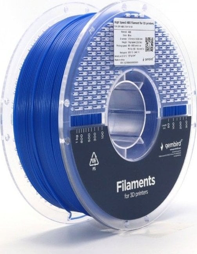 Filament 3D Gembird High Speed ABS, 1.75mm, 1kg, blu