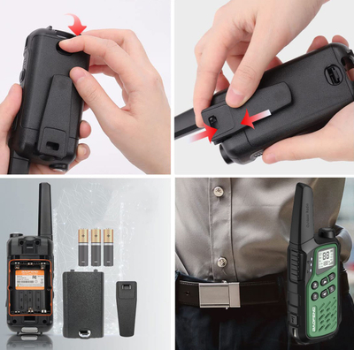 Walkie talkie Baofeng BF-25E PMR, set 2 copë, 16 kanale, i zi
