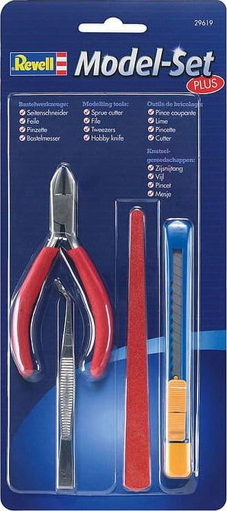 Set veglash për modelim Revell Model-Set Plus 29619, për modele plastike, 4 pjesë, me shumë ngjyra