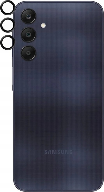 Mbrojtës kamere PanzerGlass për Samsung Galaxy A25, hoops xham i fortifikuar, i zi