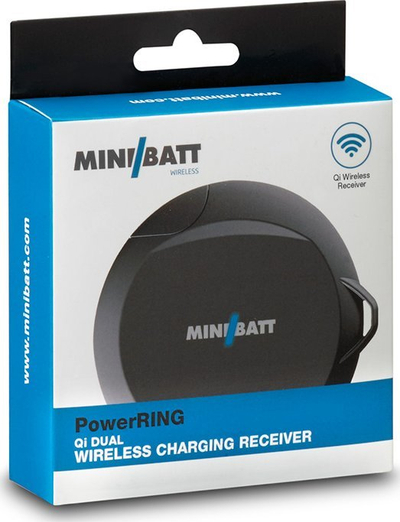 Безжичен полнач MiniBatt PowerRing, Qi, 5V, црн