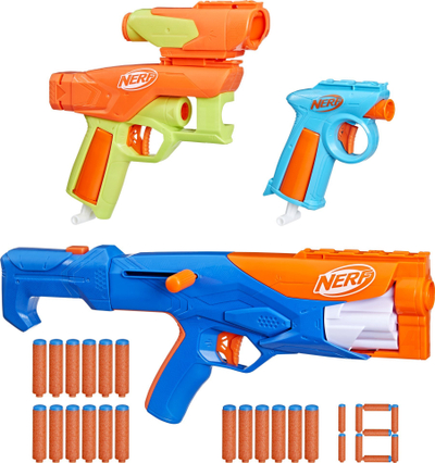 Set lodrash Nerf N Series Gear Up Pack, 3 blasters, darts N1, shumëngjyrëshe
