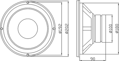 Woofer BLOW GDN 20, 300W, 8", bas i zi
