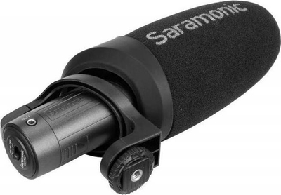 Mikrofon shotgun Saramonic CamMic+, për kamera dhe smartphone, me bateri AA, ngjyrë e zezë