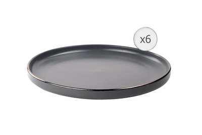 Set pjata të sheshta Heinner Calypso Art of Dining, 27 cm, qeramikë, gri