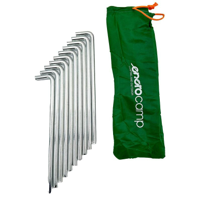 Kunja tende PRO Tent Pegs Pins, 8mm, 23cm, set 10 copë, metalike argjendi