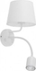 Apliçe muri TK Lighting Maja TK2535, krah leximi fleksibël, abazhure tekstili, e bardhë