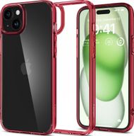 Maskë telefoni Spigen Ultra Hybrid për iPhone 15 Plus, transparente, red crystal