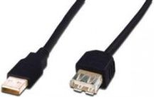 Kabllo zgjatese USB Digitus AK-300202-030-S, USB-A në USB-A, 3 metra, e zezë