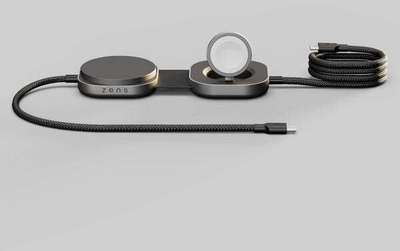 Кабел за полнење ZENS USB C во USB C Pro 3, 3 во 1, безжично полнење MagSafe, црна