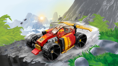 Set LEGO Ninjago Kai’s Ninja Race Car EVO 71780, makinë garash ndërtuese, 6 vjeç+, e kuqe