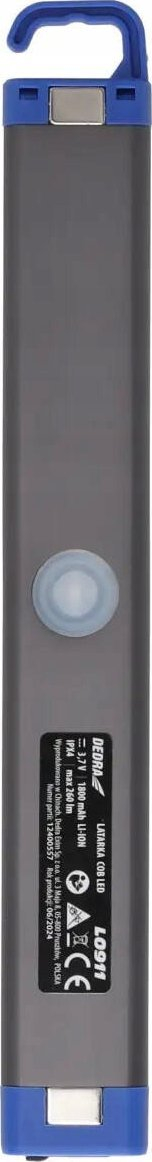 Dritë pune LED Dedra L0911 SLIM COB, 360lm, rikarikueshme me USB-C, gri me blu