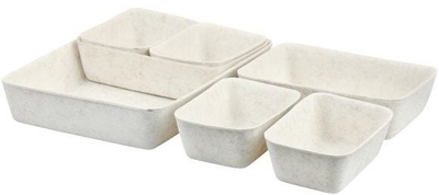 Set tasa ruajtjeje Kesper Felt, 7 pjesë, e bardhë