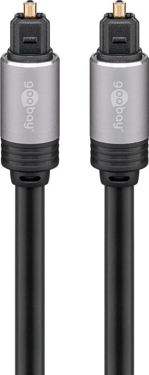 Kabllo optike audio Goobay Plus Toslink, 3m, me adapter, e zezë