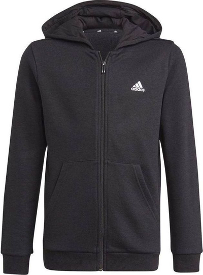 Bluzë me kapuç adidas Essentials Full Zip Hoodie Jr GN4020, për kalamaj, me zinxhir komplet, e zezë